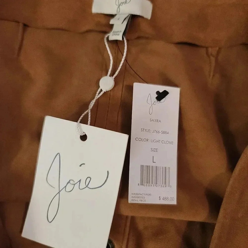 Joie | Sayra Suede Leather Skirt in Light Clove Sz L - Picture 7 of 7